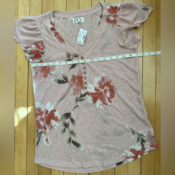 Maurices Pink Floral Shirt Size Small - Picture 6 of 8